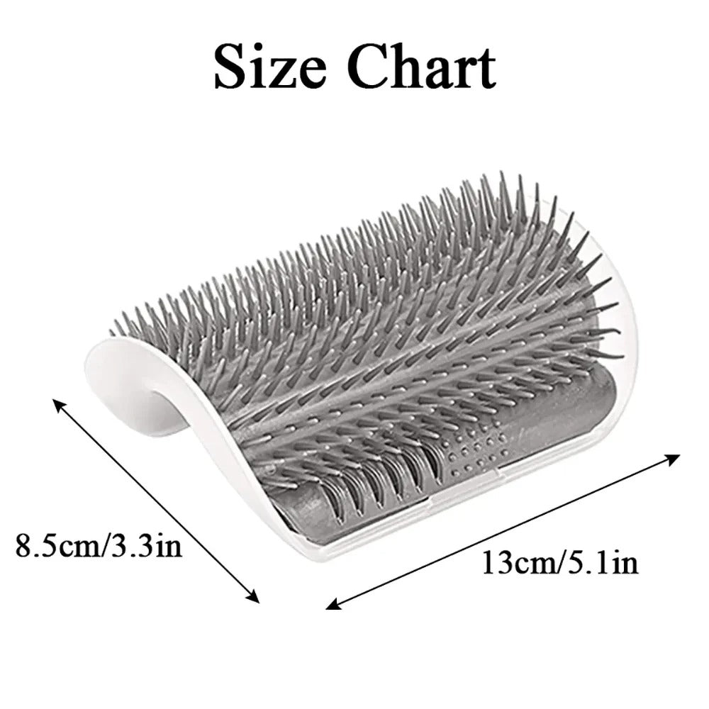 Size chart of a grooming brush with dimensions labeled