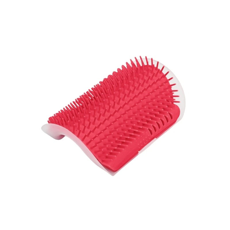 Red silicone grooming with white base on a white background