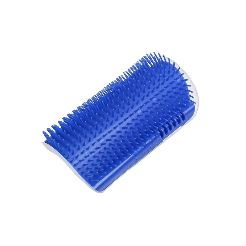 Blue grooming brush on a white background