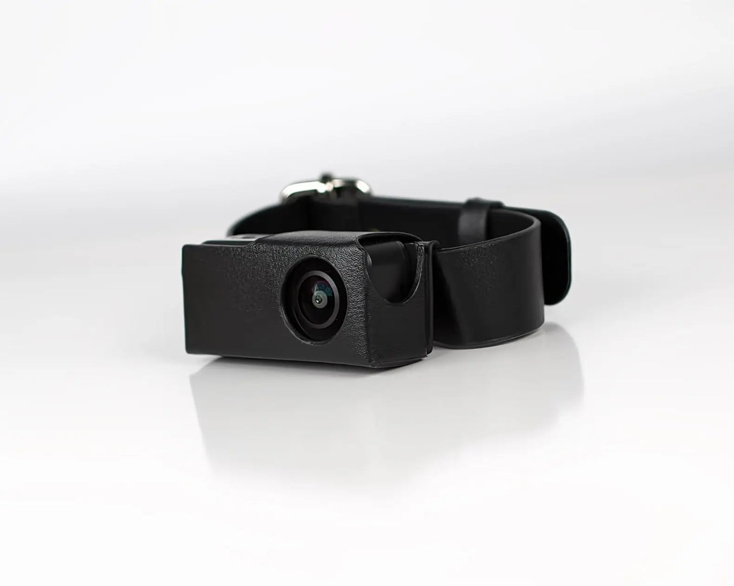 Pet camera on the collar with a leather case
