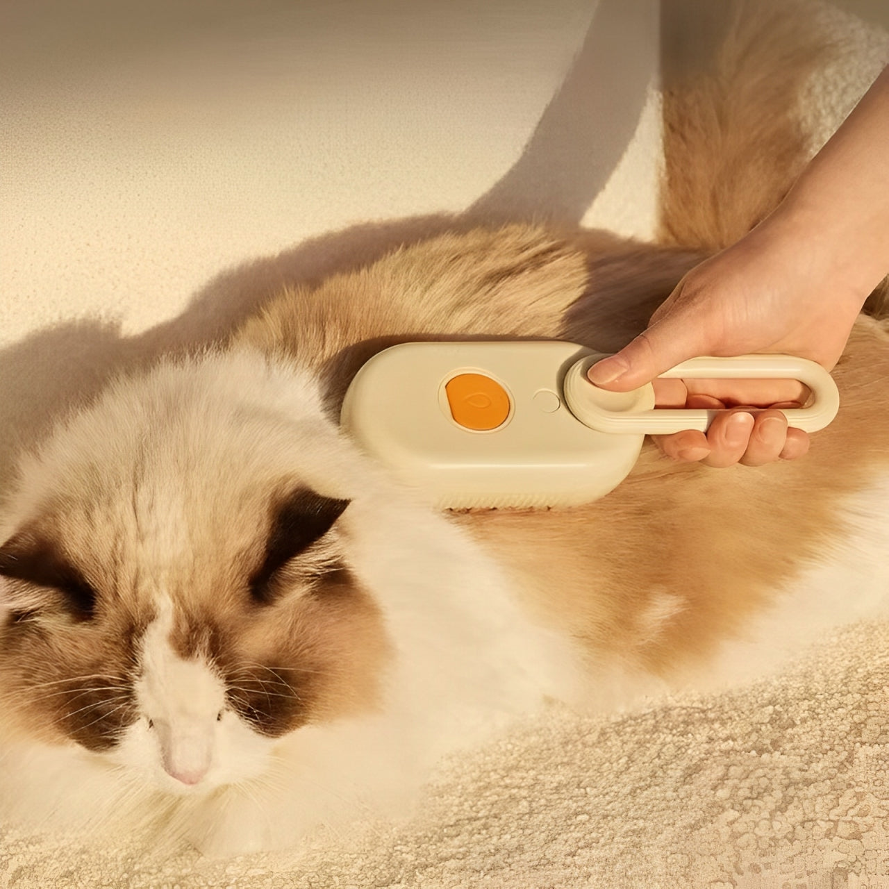 3-in-1 Cat Hair Brush Electric Steam Spray Brush Massage Hair Removal