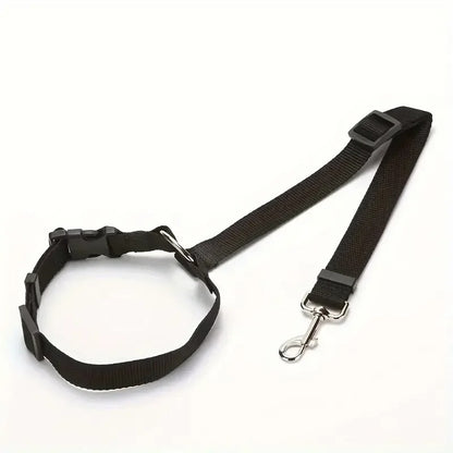 Black dog collar and leash set on a white background