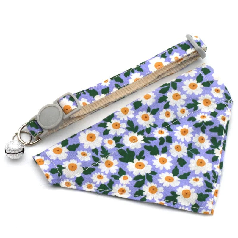 Floral-patterned pouch with a strap on a white background