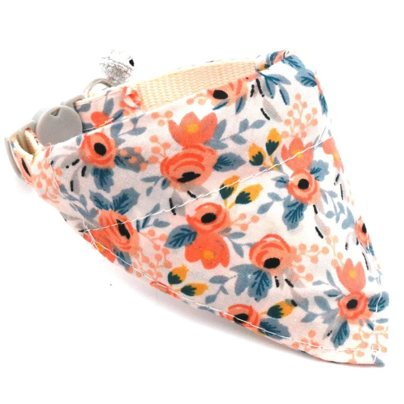 Floral-patterned bandana with a white background