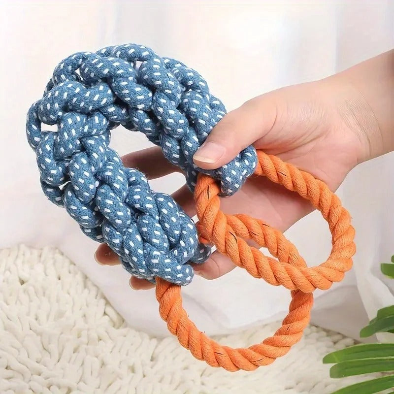 Durable Double-Ring Dog Rope Toy