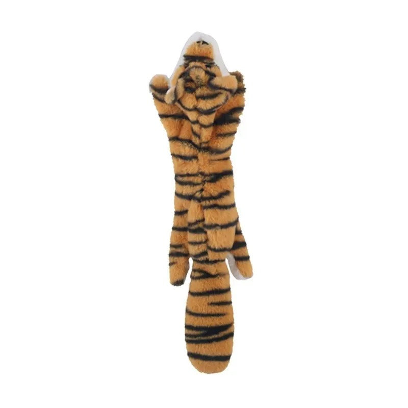 Plush tiger toy on a white background