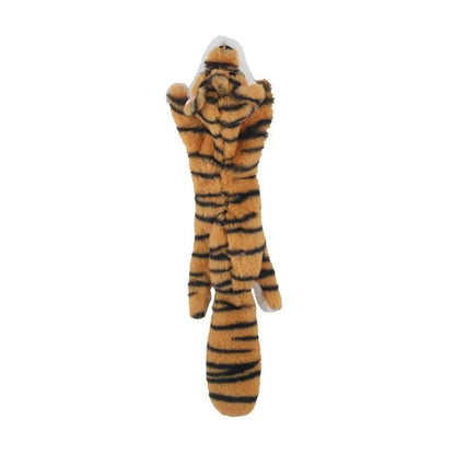 Plush tiger toy on a white background
