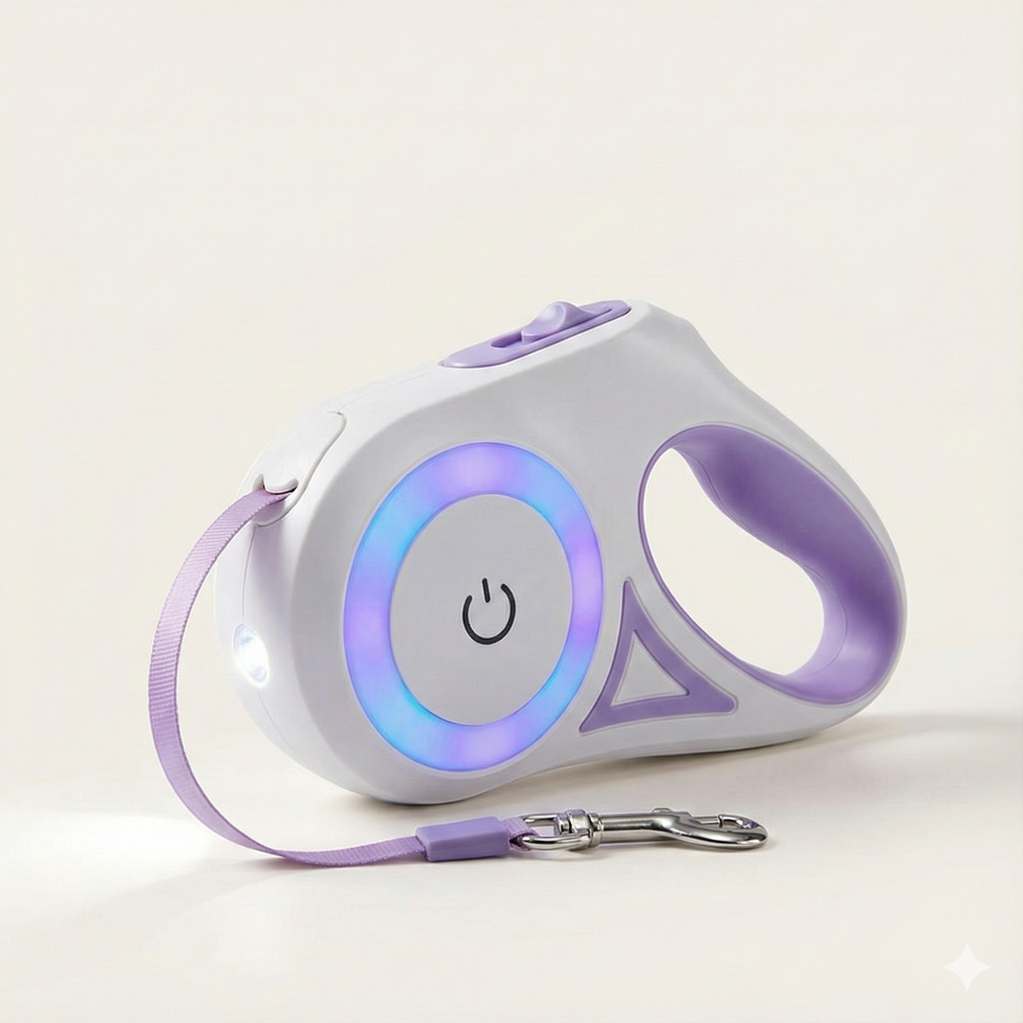 Pet leash with LED lights on a white background