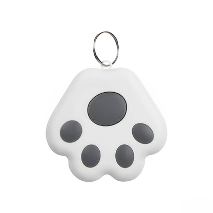 A white and gray mini GPS Bluetooth tracker device with a white background