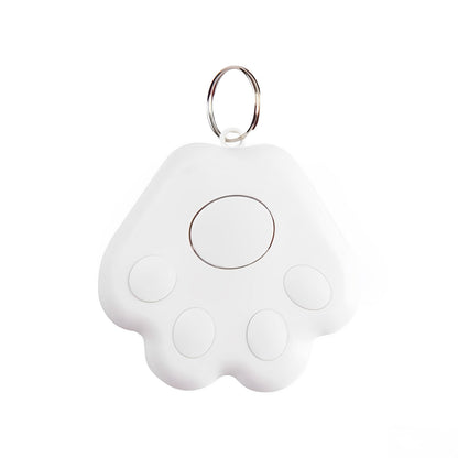 A white mini GPS Bluetooth tracker device with a white background