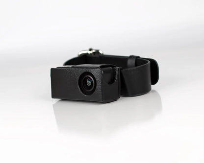 Pet camera on the collar with a leather case