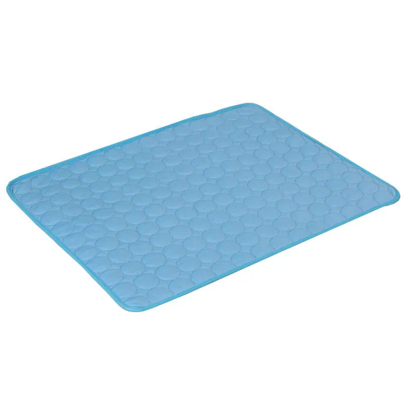 Blue cooling mat in a white background