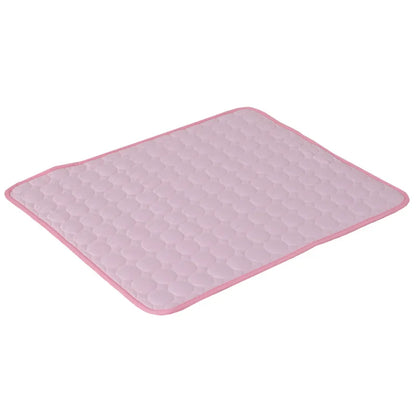 Pink cooling mat in a white background