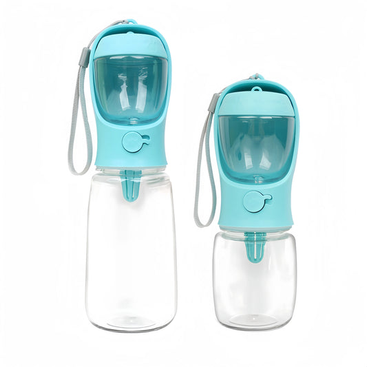 Portable Dog and Cat Water Bottle with Storage Food on a white background