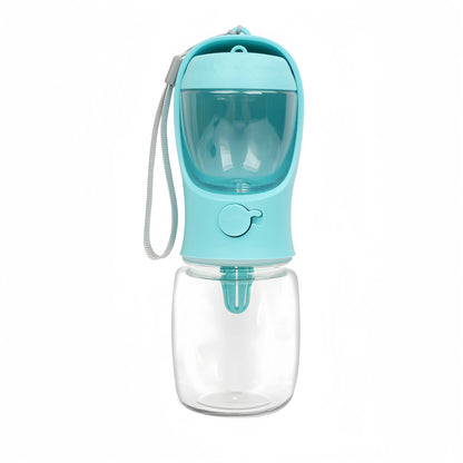 Portable Dog and Cat Water Bottle with Storage Food in a white background