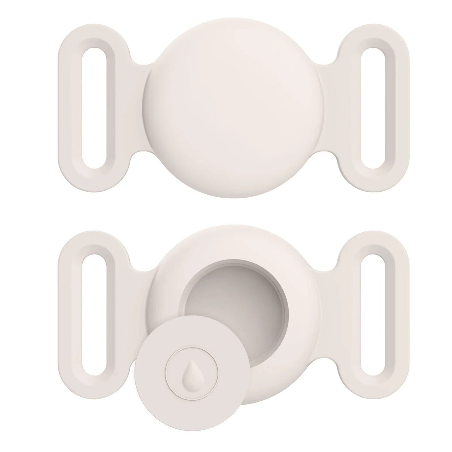 White plastic buckle on a white background