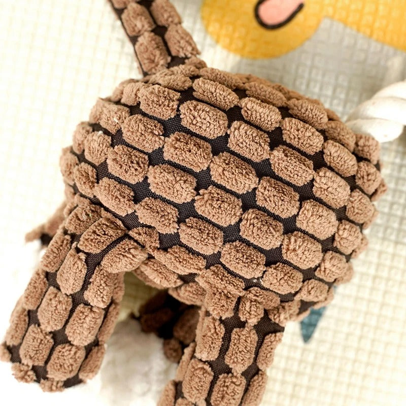 Brown textured knitted blanket with a white background